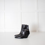 Celine Black Leather Jodphur Ankle Boot
