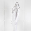 Staud White Black Polka Dot Cropped Shirt