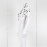 Staud White Black Polka Dot Cropped Shirt