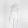 Staud White Black Polka Dot Cropped Shirt