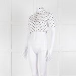 Staud White Black Polka Dot Cropped Shirt
