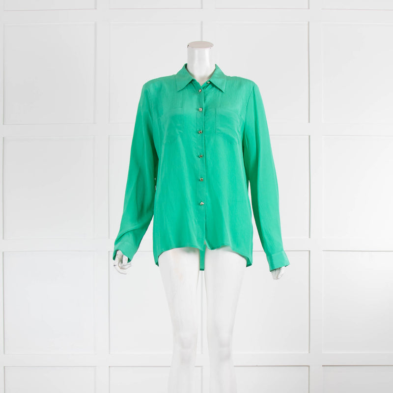 Equipment x Kate Moss Green Silk Top