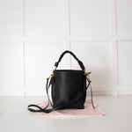 Coccinelle Black Grainy Leather Boheme Shoulder Bag