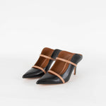 Malone Souliers Maureen Black Brown Detail Leather Heel Shoes