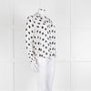L'Agence White Black Large Dot Silk Blouse