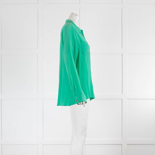 Equipment x Kate Moss Green Silk Top