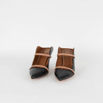 Malone Souliers Maureen Black Brown Detail Leather Heel Shoes