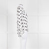 L'Agence White Black Large Dot Silk Blouse
