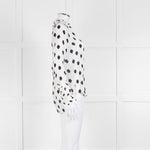 L'Agence White Black Large Dot Silk Blouse