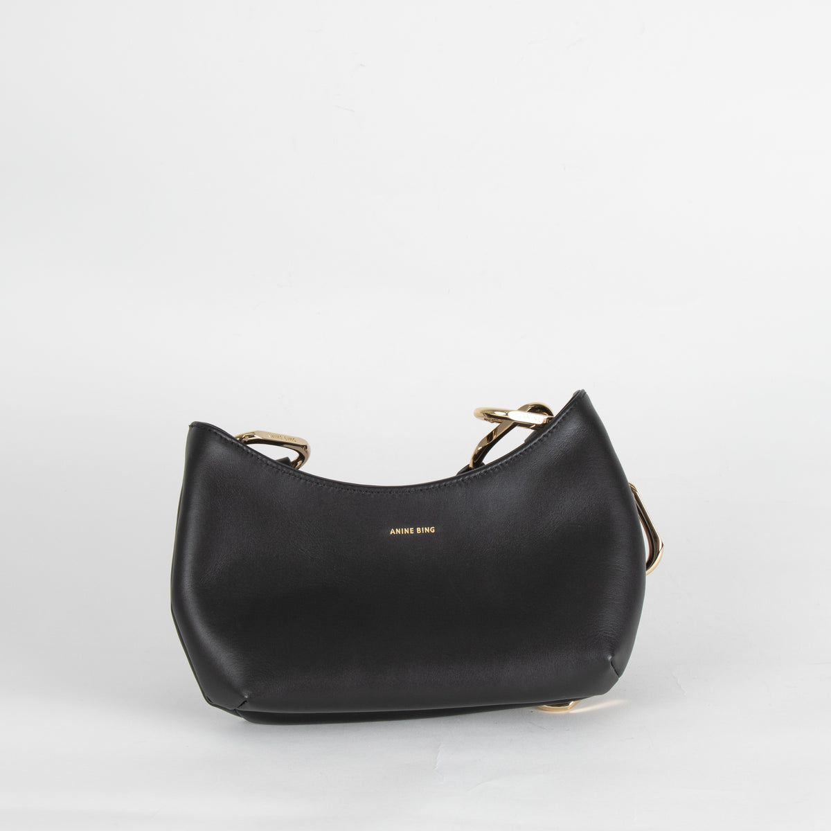 Anine Bing Black Mini Jody Bag With Gold Link Chain
