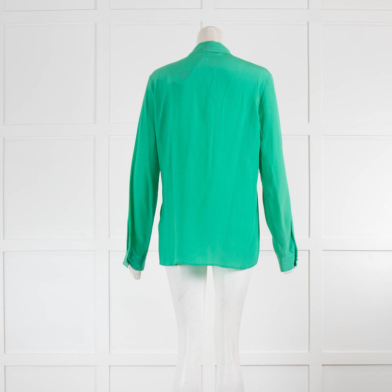 Equipment x Kate Moss Green Silk Top