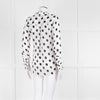 L'Agence White Black Large Dot Silk Blouse