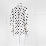 L'Agence White Black Large Dot Silk Blouse