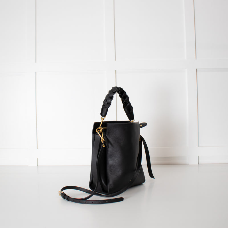 Coccinelle Black Grainy Leather Boheme Shoulder Bag