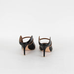 Malone Souliers Maureen Black Brown Detail Leather Heel Shoes