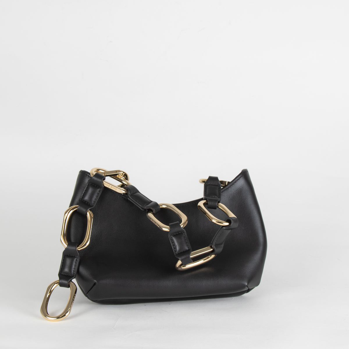 Anine Bing Black Mini Jody Bag With Gold Link Chain