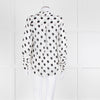 L'Agence White Black Large Dot Silk Blouse