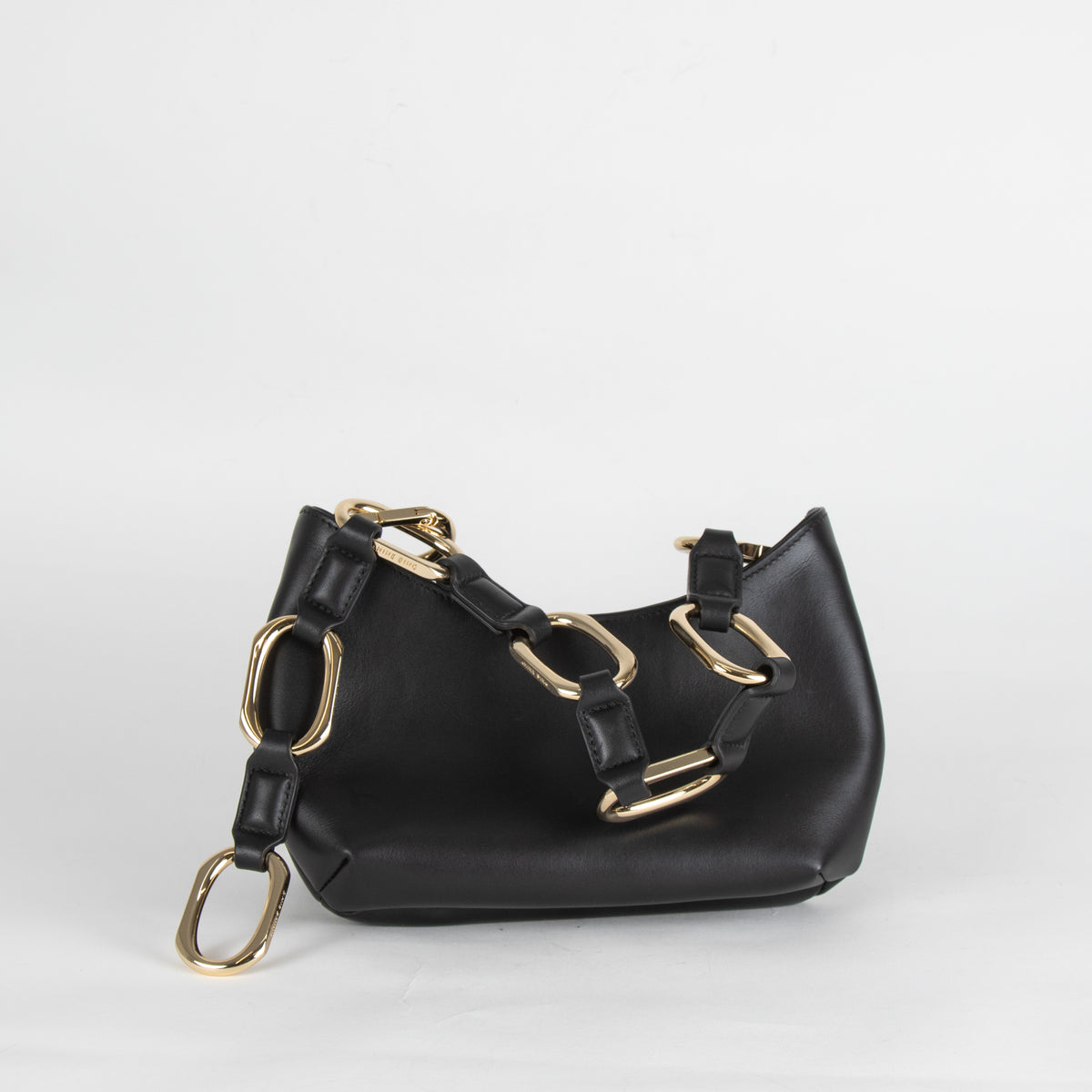 Anine Bing Black Mini Jody Bag With Gold Link Chain