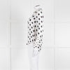 L'Agence White Black Large Dot Silk Blouse