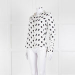 L'Agence White Black Large Dot Silk Blouse