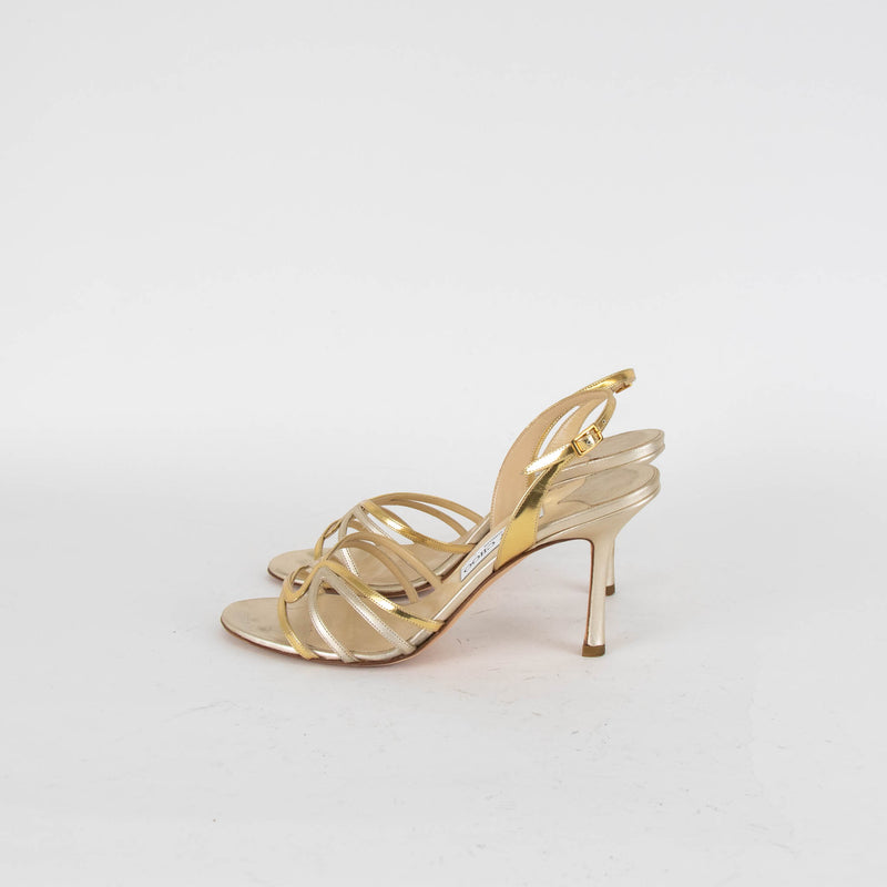 Jimmy Choo Gold Silver Heel Sandals