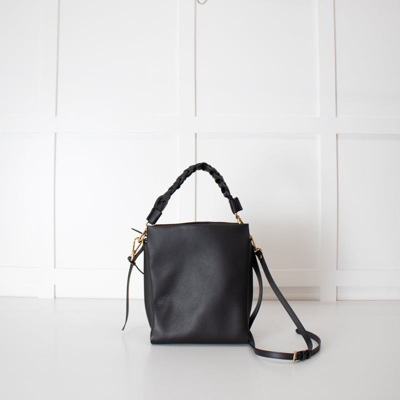 Coccinelle Black Grainy Leather Boheme Shoulder Bag