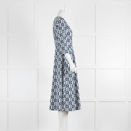 'S Max Mara 3/4 Length Sleeve Geometric Shift Dress