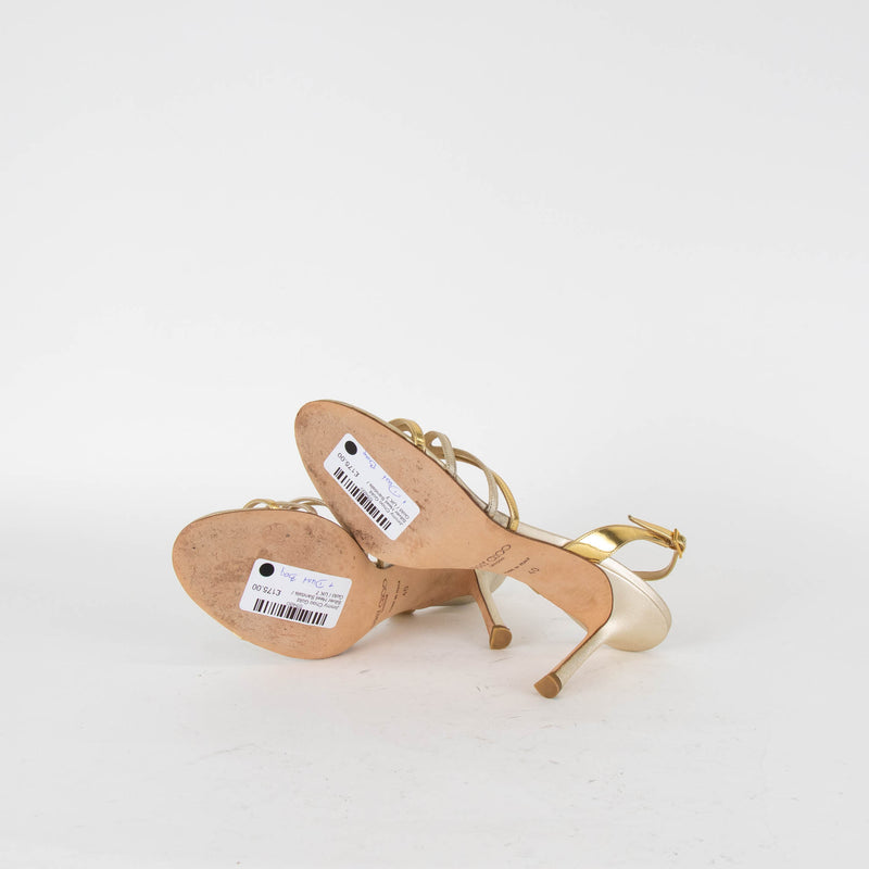 Jimmy Choo Gold Silver Heel Sandals