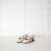 Les Souliers Sezane Silver Slingback Shoes
