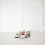 Les Souliers Sezane Silver Slingback Shoes