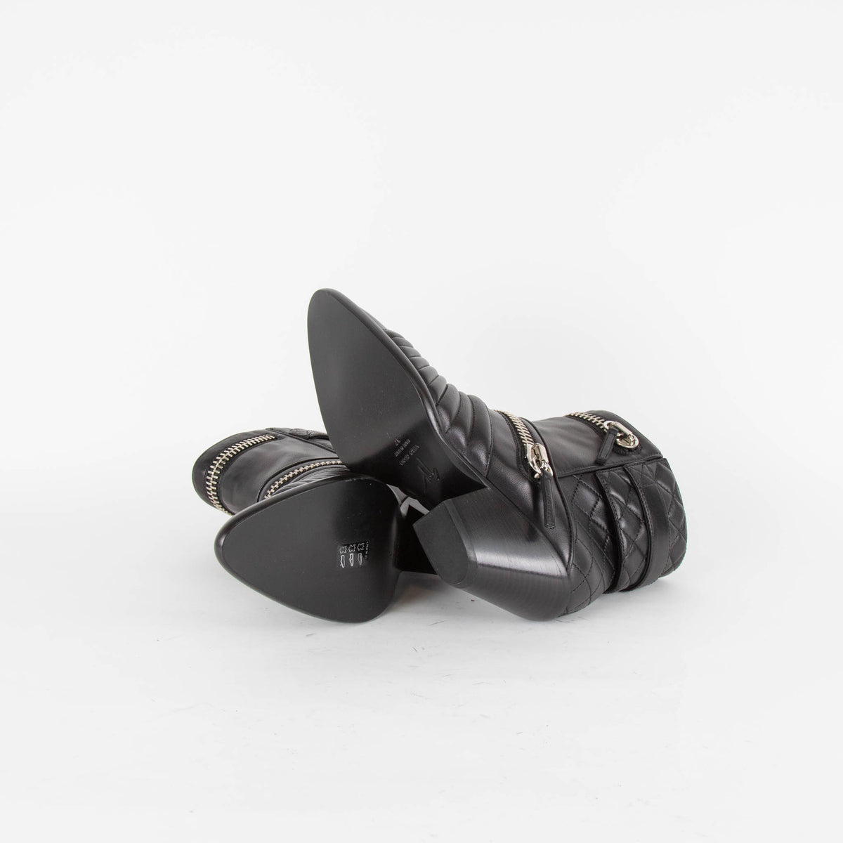 Giuseppe Zanotti Black Leather Ankle Boots With Zips