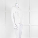 Claudie Pierlot White Scallop Front Detail Short Sleeve Top