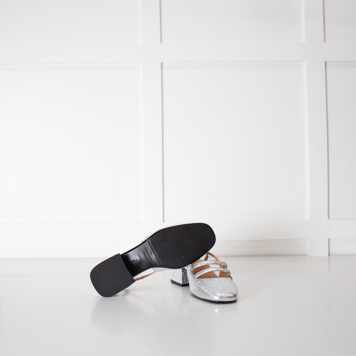 Les Souliers Sezane Silver Slingback Shoes