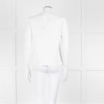 Claudie Pierlot White Scallop Front Detail Short Sleeve Top
