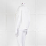 Claudie Pierlot White Scallop Front Detail Short Sleeve Top