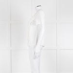 Claudie Pierlot White Scallop Front Detail Short Sleeve Top