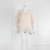 Mes Desmoiselles Pale Peach Tiered Wide Neck Top