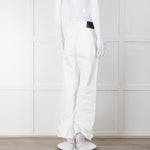 Maje White Wide Legged Unstitched Hem Jeans