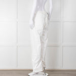 Maje White Wide Legged Unstitched Hem Jeans