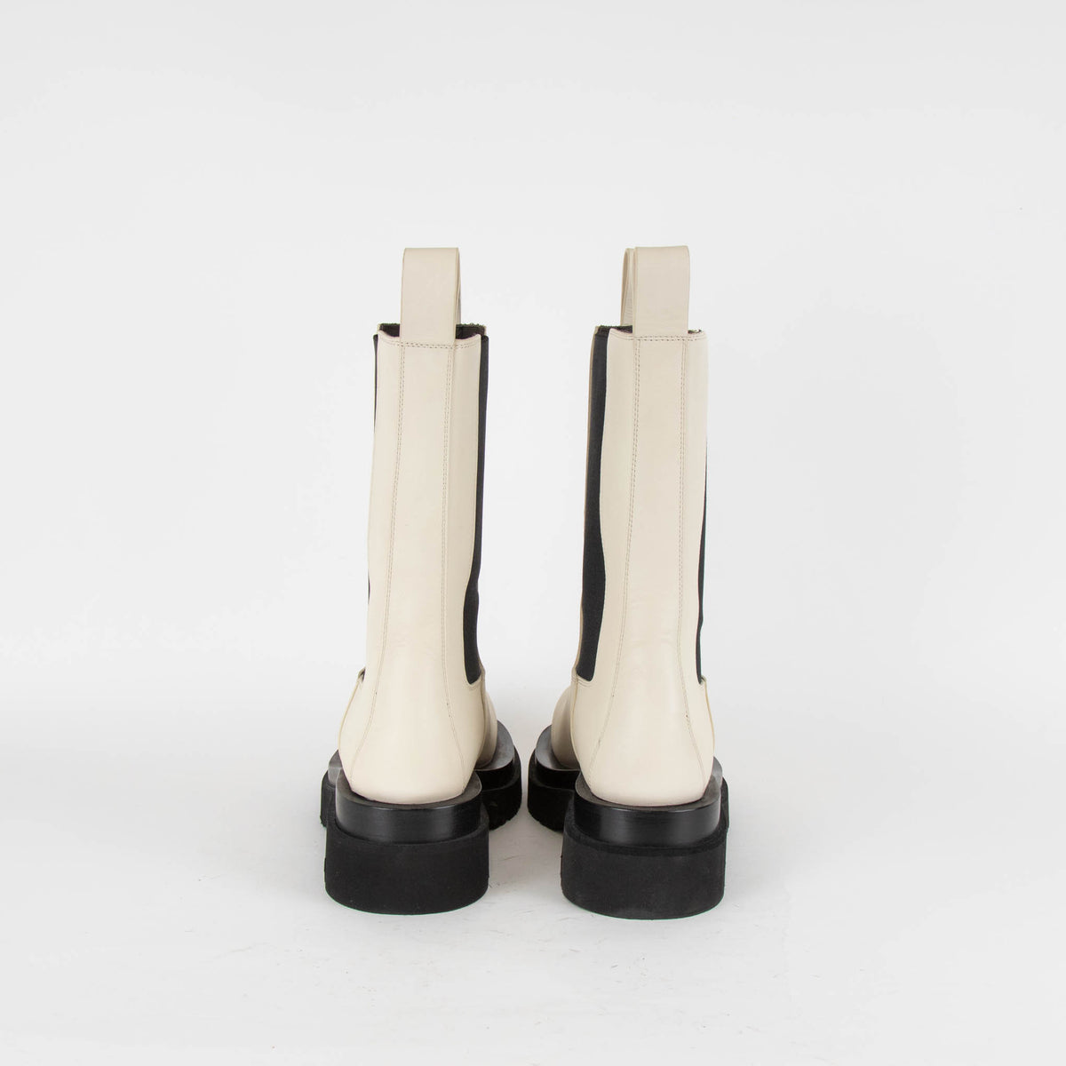 Bottega Veneta Cream Chelsea Lug Boot