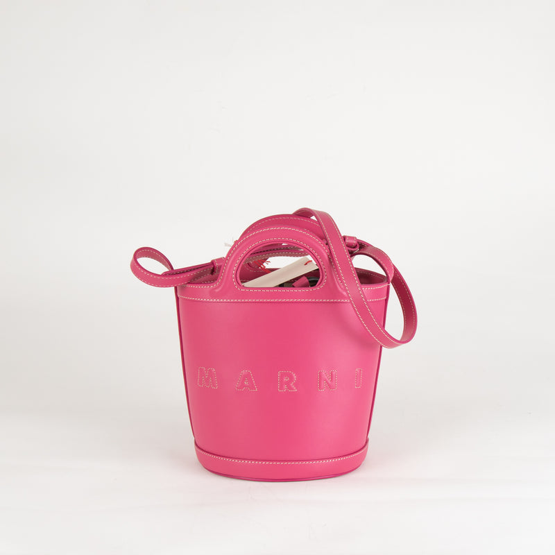 Marni Pink Leather Tropicalia Bucket Bag