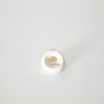 Bvlgari Chandra White Ceramic 18ct Yellow Gold Blue Topaz Ring