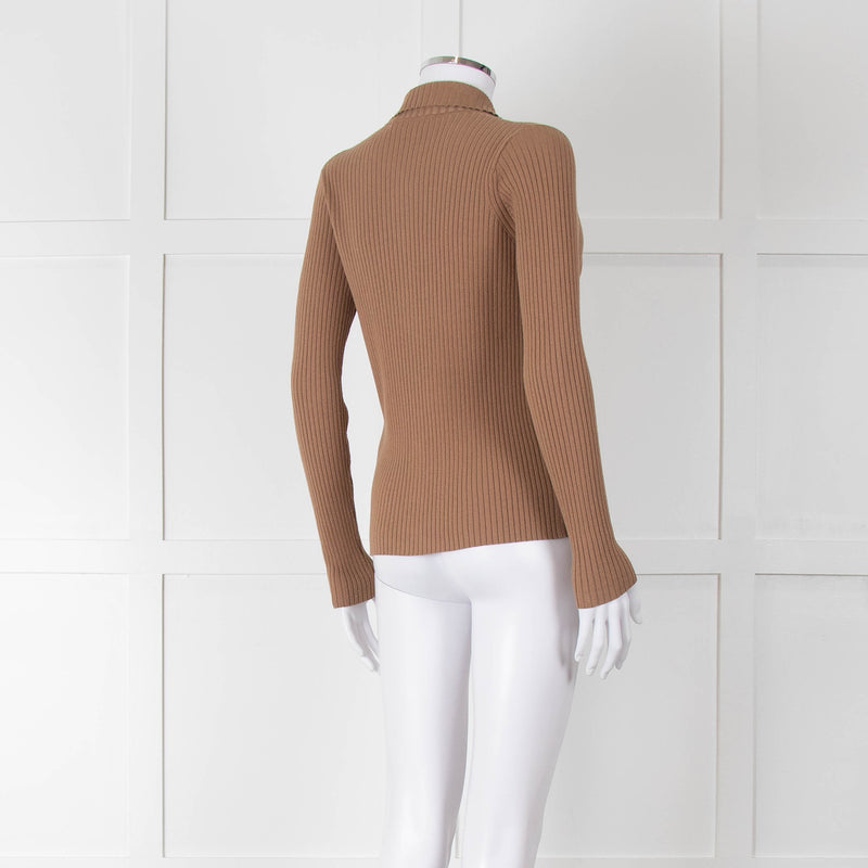 Weekend Max Mara Tan Ribbed Cardigan
