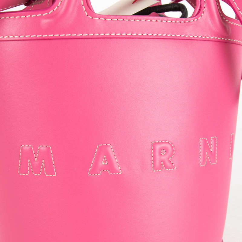 Marni Pink Leather Tropicalia Bucket Bag