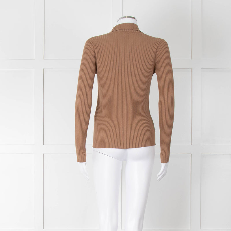 Weekend Max Mara Tan Ribbed Cardigan