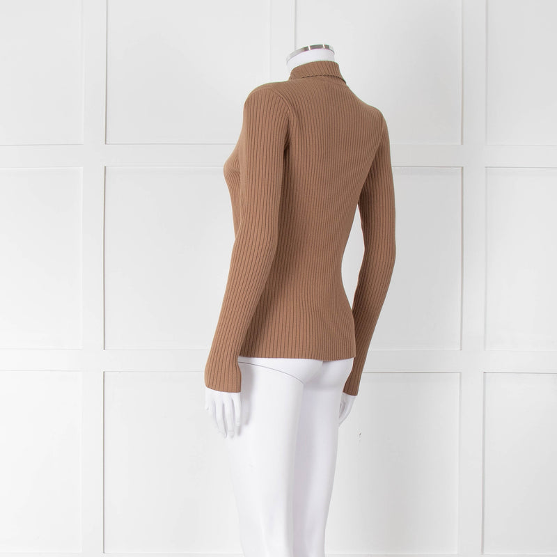 Weekend Max Mara Tan Ribbed Cardigan