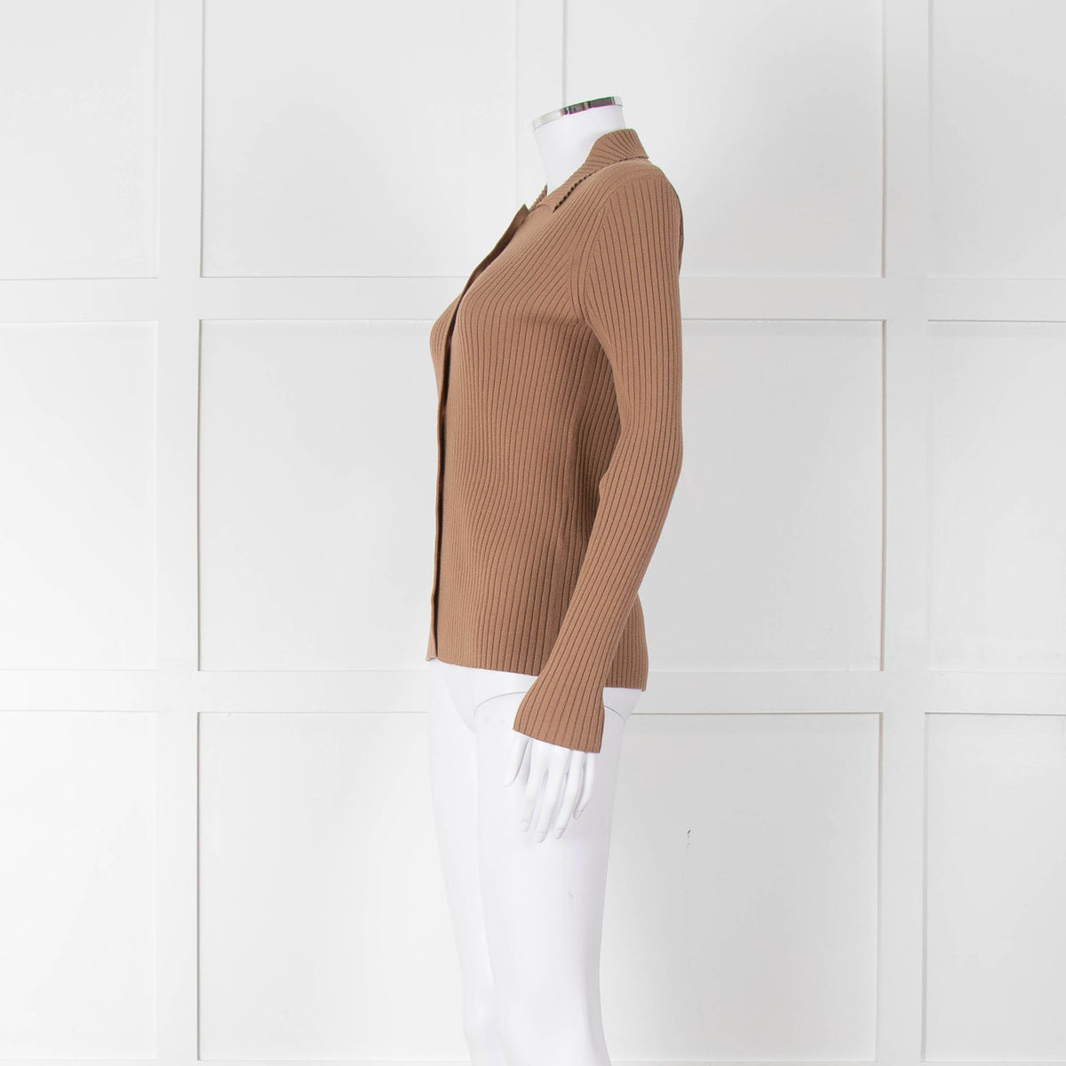 Weekend Max Mara Tan Ribbed Cardigan