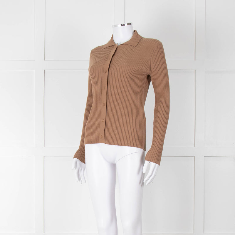 Weekend Max Mara Tan Ribbed Cardigan