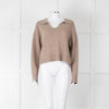 Bella Dahl Brown Collard Cashmere Mix Jumper