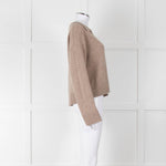 Bella Dahl Brown Collard Cashmere Mix Jumper